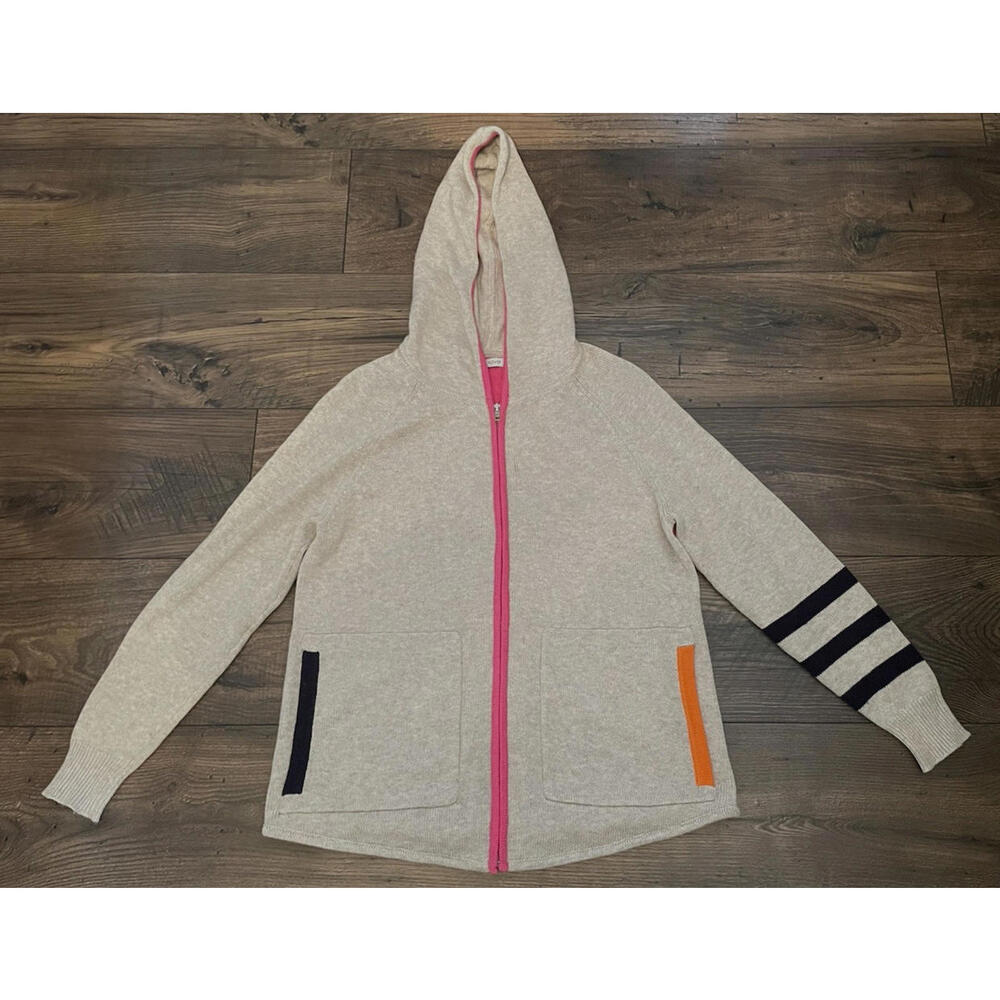 $180 Zaket & Plover Multi Media Cashmere Blend Hooded Zip Up Sweater XS - Picture 5 of 7